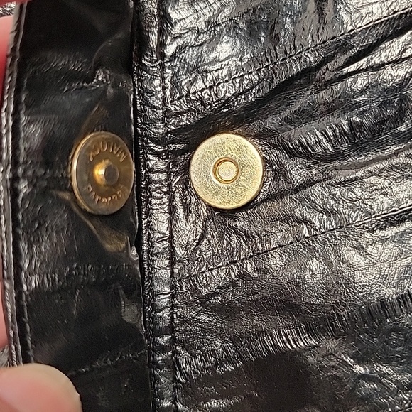 Vintage Eel Skin Leather Clutch Purse Black Fold Over Soft Pockets Handbag - Picture 7 of 16